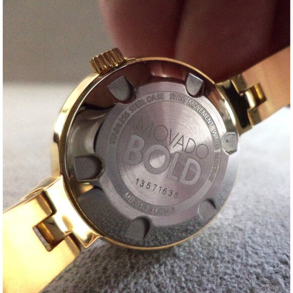 MOVADO BOLD Ladies BRACELET WATCH New Battery WORKING BOX Booklet XLinks Unworn - Picture 8 of 9